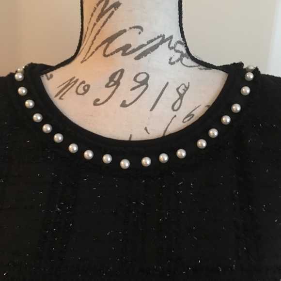 NEW w/ tags Scapa Lauren Perre Black Shimmer White Pearl with Pockets Dress - Picture 5 of 8